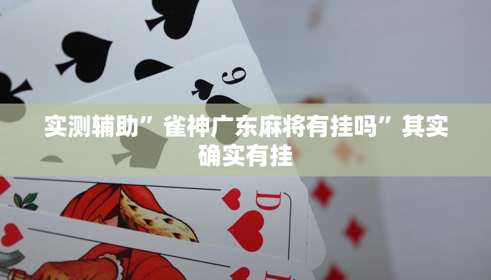 实测辅助”雀神广东麻将有挂吗”其实确实有挂