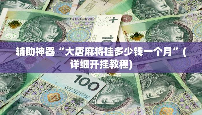 辅助神器“大唐麻将挂多少钱一个月”(详细开挂教程)